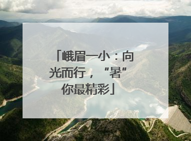峨眉一小：向光而行，“暑”你最精彩